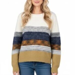Fate Gradient Striped Fuzzy Sweater